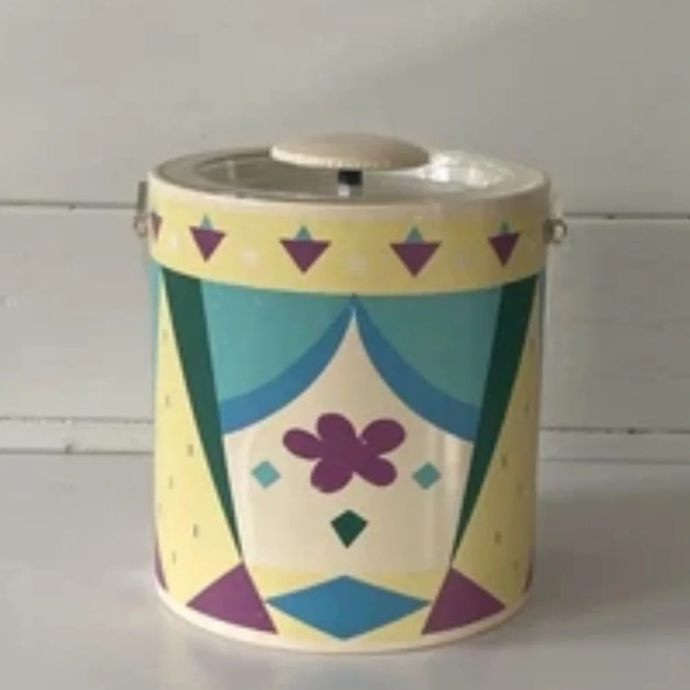 Vintage MCM Ice Bucket Georges Briard Geometric circus tent Parade